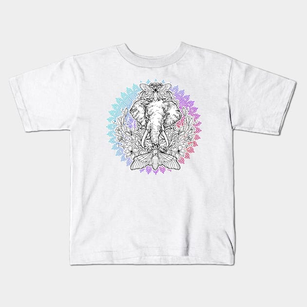 Artsy Elephant Kids T-Shirt by JabsCreative